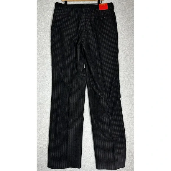 Inserch Limited Edition Suit Men 2XL Black Pinstripe Jacket Pants Style Unhemmed